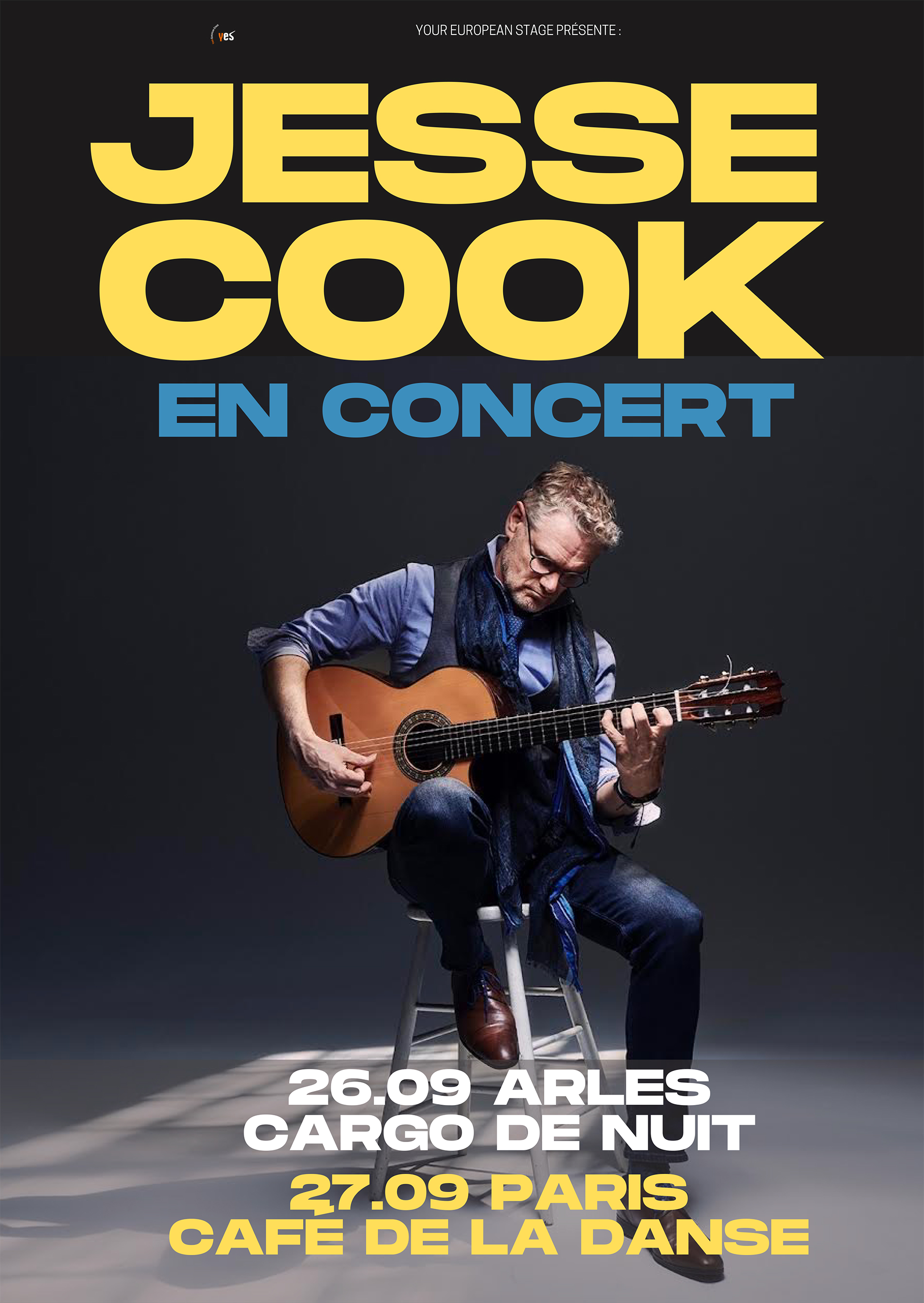 Jesse Cook en concert le 26/09 à Arles au Cargo de Nuit et le 27/09 à Paris au Café de la Danse